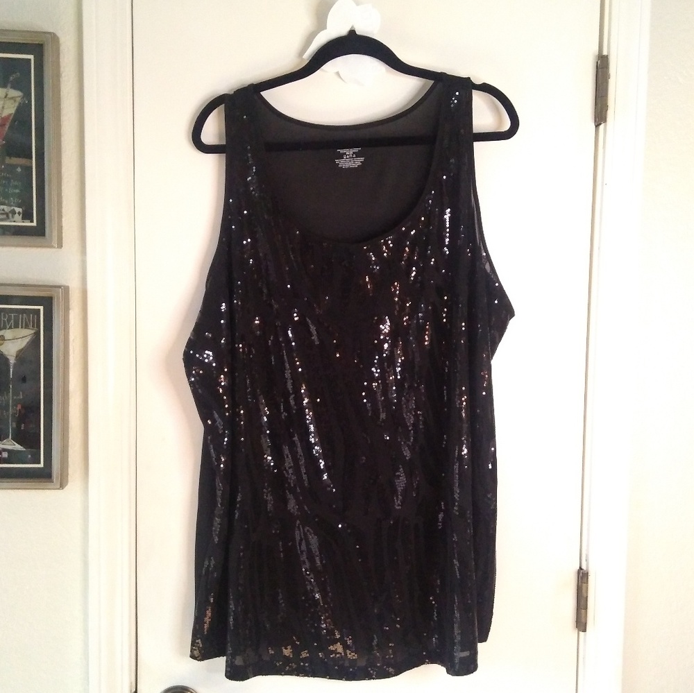 Lane Bryant Sequin Striped Tank - 26/28